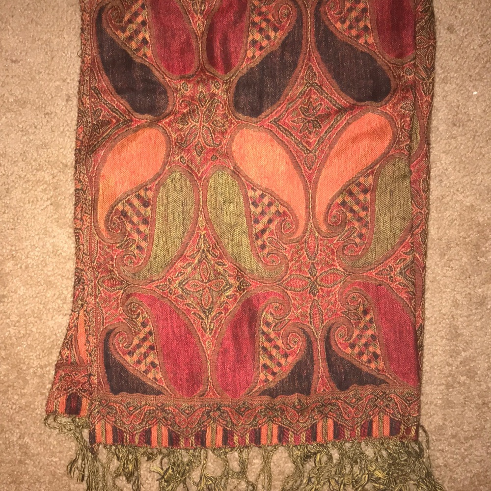 Orange patterned scarf